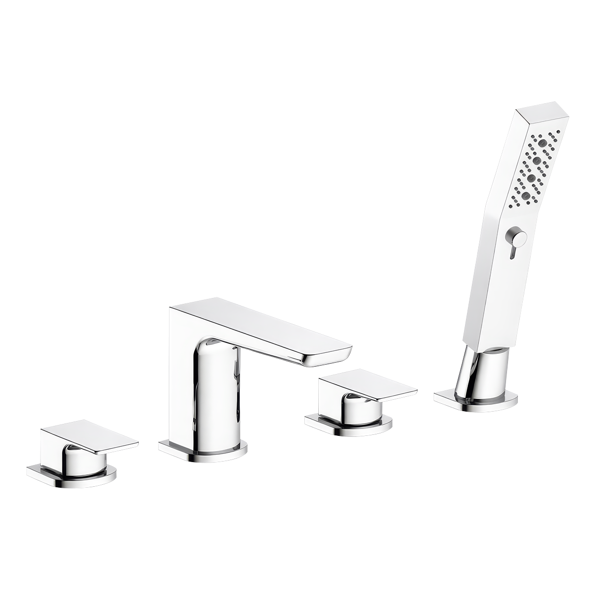 Bath Mounting 4-Hole Mixer Tap with Shower Head - Chrome DH398