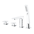 Bath Mounting 4-Hole Mixer Tap with Shower Head - Chrome DH398