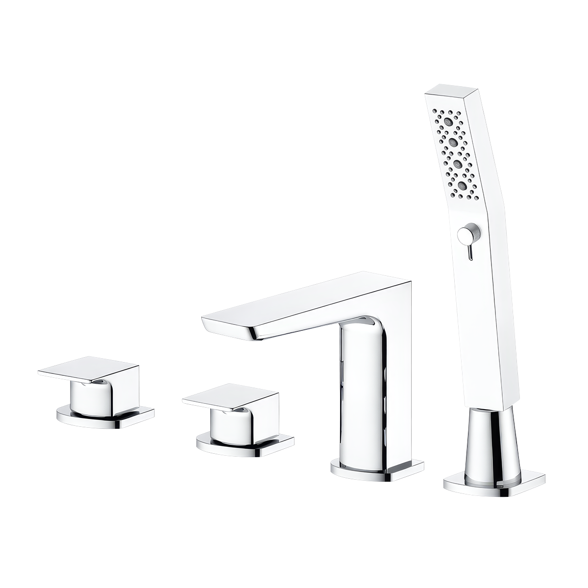 Bath Mounting 4-Hole Mixer Tap with Shower Head - Chrome DH398