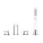 Bath Mounting 4-Hole Mixer Tap with Shower Head - Chrome DH398