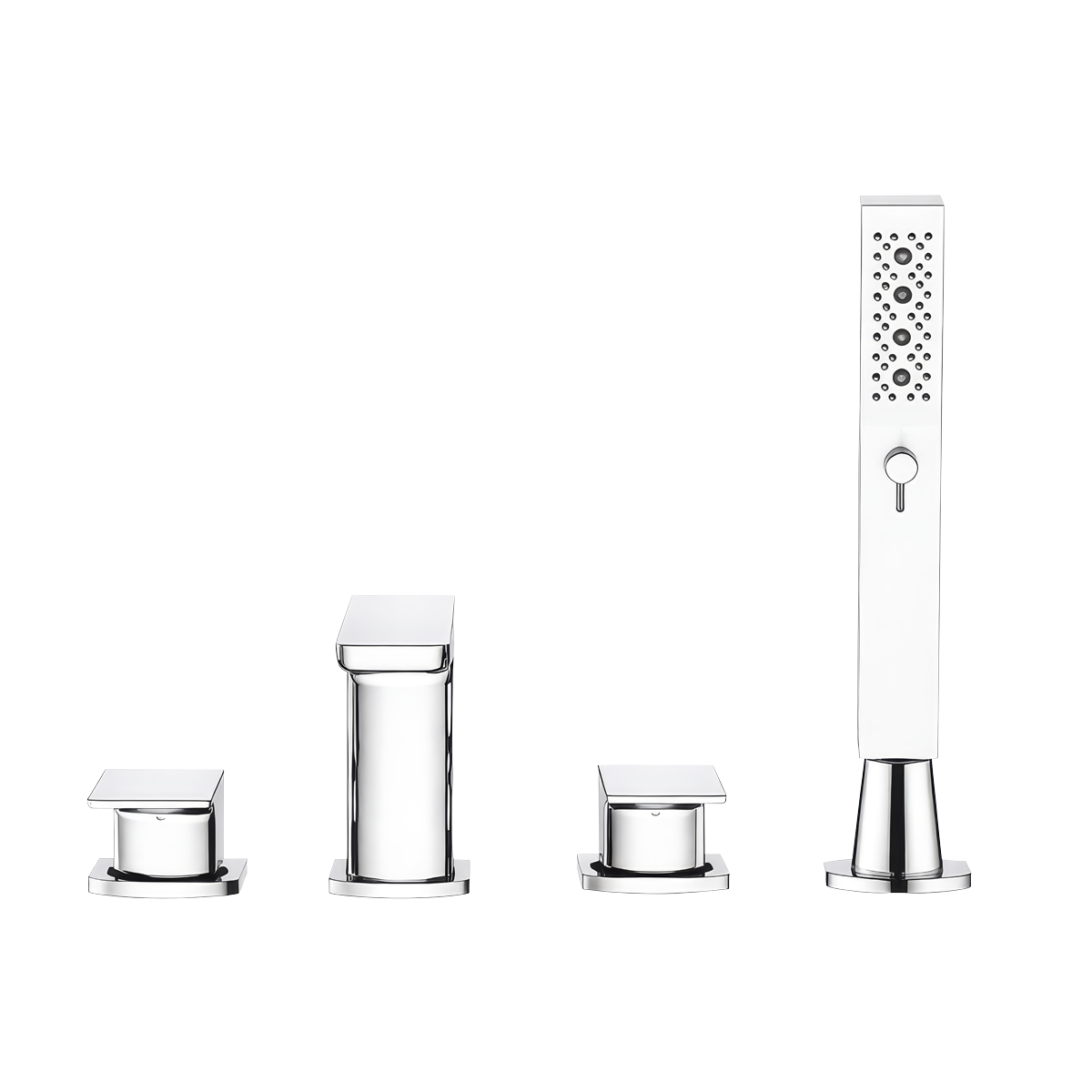 Bath Mounting 4-Hole Mixer Tap with Shower Head - Chrome DH398