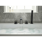 Bath Mounting 4-Hole Mixer Tap with Shower Head - Matt Black DH399