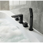 Bath Mounting 4-Hole Mixer Tap with Shower Head - Matt Black DH399