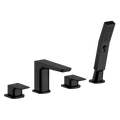 Bath Mounting 4-Hole Mixer Tap with Shower Head - Matt Black DH399