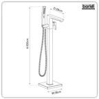 Freestanding Bath Mixer Tap with Shower - Chrome DH400