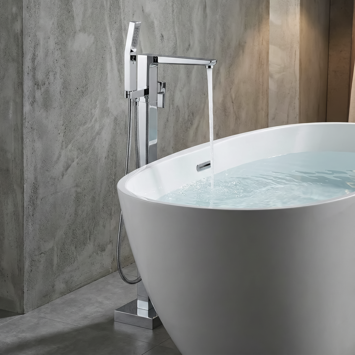 Freestanding Bath Mixer Tap with Shower - Chrome DH400