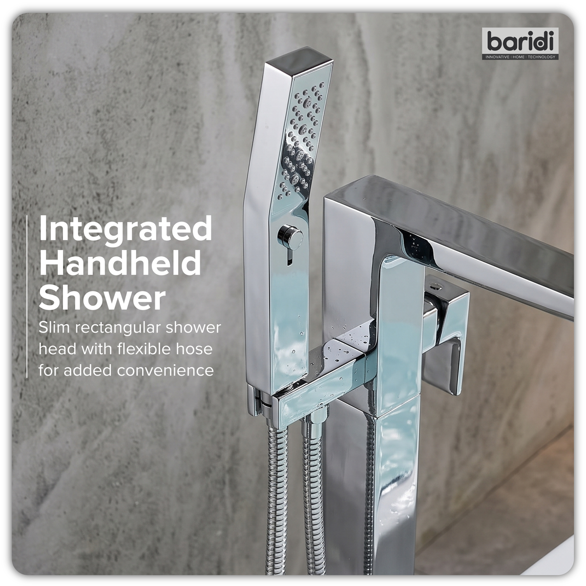 Freestanding Bath Mixer Tap with Shower - Chrome DH400