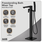 Freestanding Bath Mixer Tap with Shower - Matt Black DH401