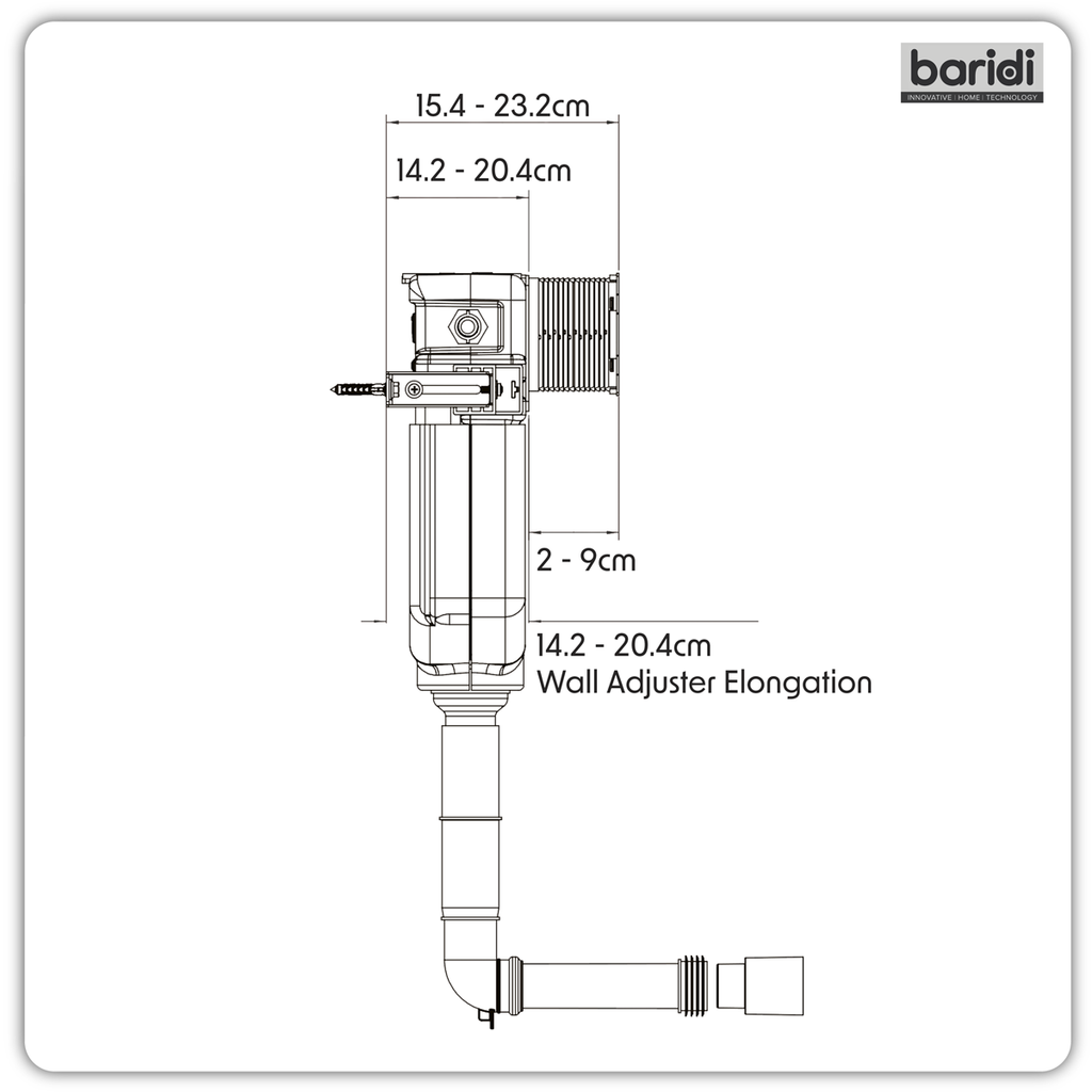 Concealed Cistern with Long Flush Pipe, Dual Operation, Multi-Inlet & Anti-Condensation Shell DH402