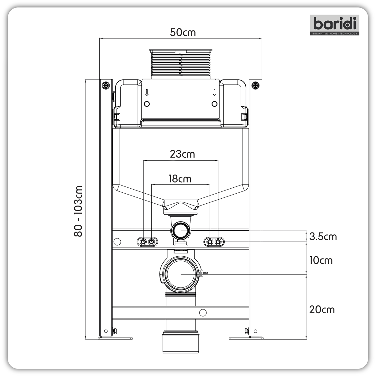 Slimline Low Level Concealed Cistern with Metal Frame & Dual Operation DH403