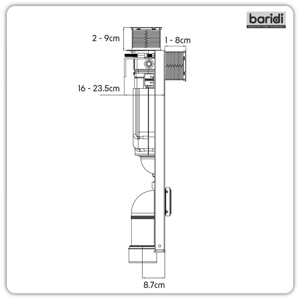 Slimline Low Level Concealed Cistern with Metal Frame & Dual Operation DH403