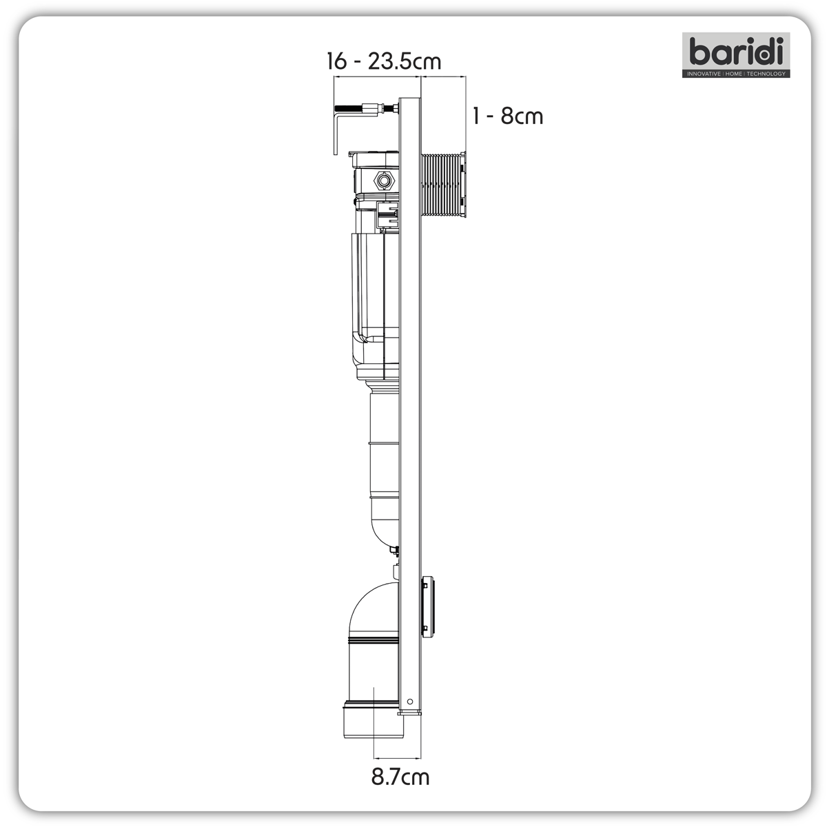 Slimline Concealed Cistern with Metal Frame, Front Flush, Adjustable Feet - WRAS Approved DH404