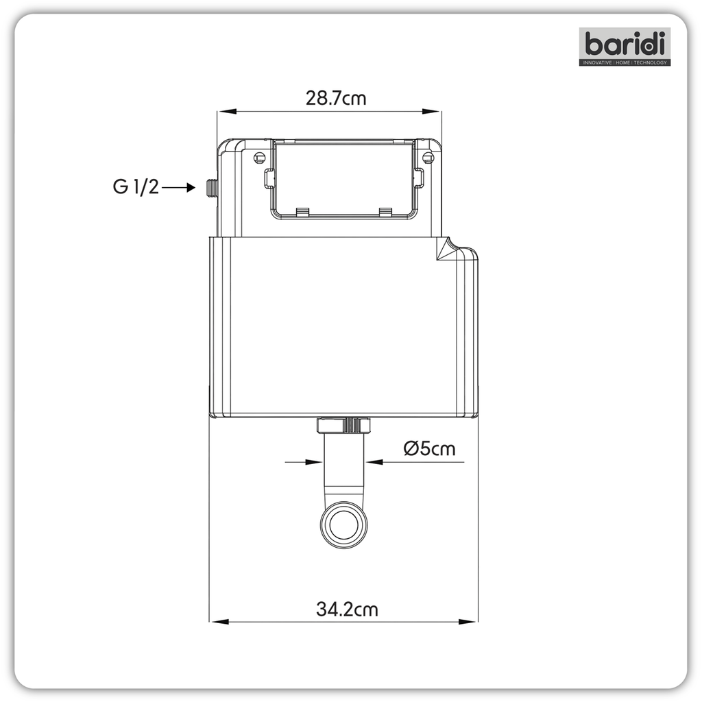 Slimline Concealed Cistern, Front & Top Flush Button - WRAS Approved DH405