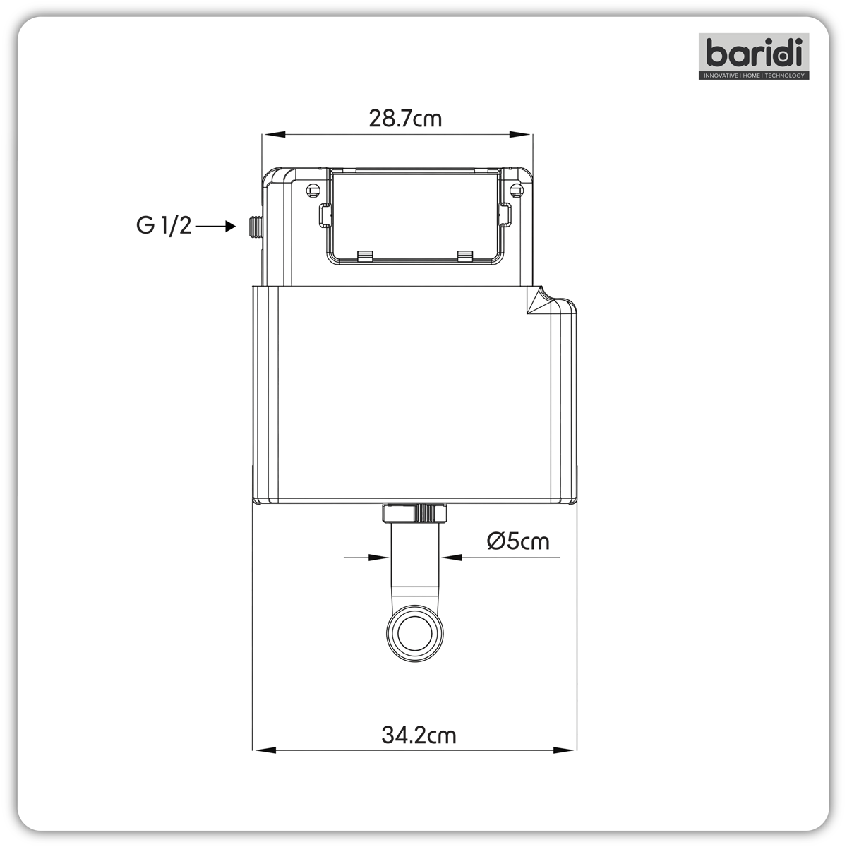 Slimline Concealed Cistern, Front & Top Flush Button - WRAS Approved DH405