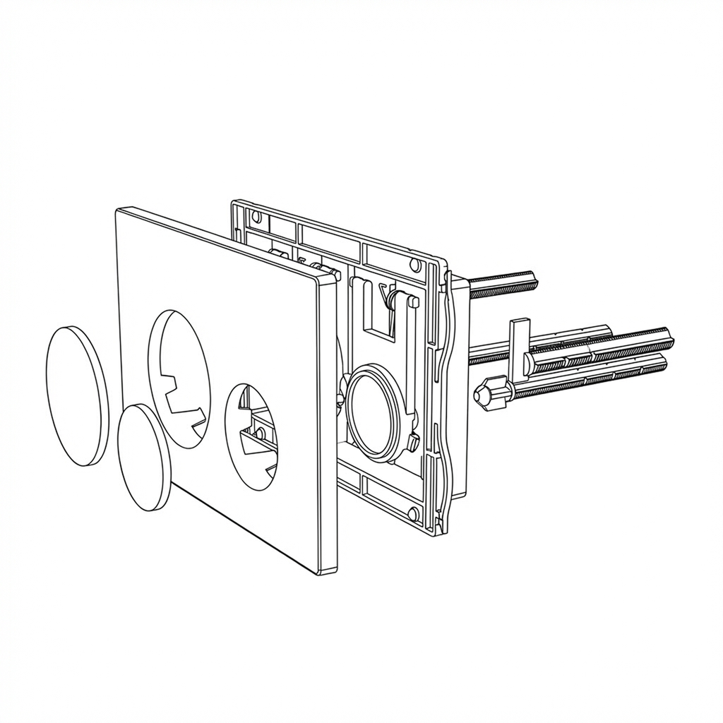 Matt Black Toilet Flush Plate with Dual Flush DH406