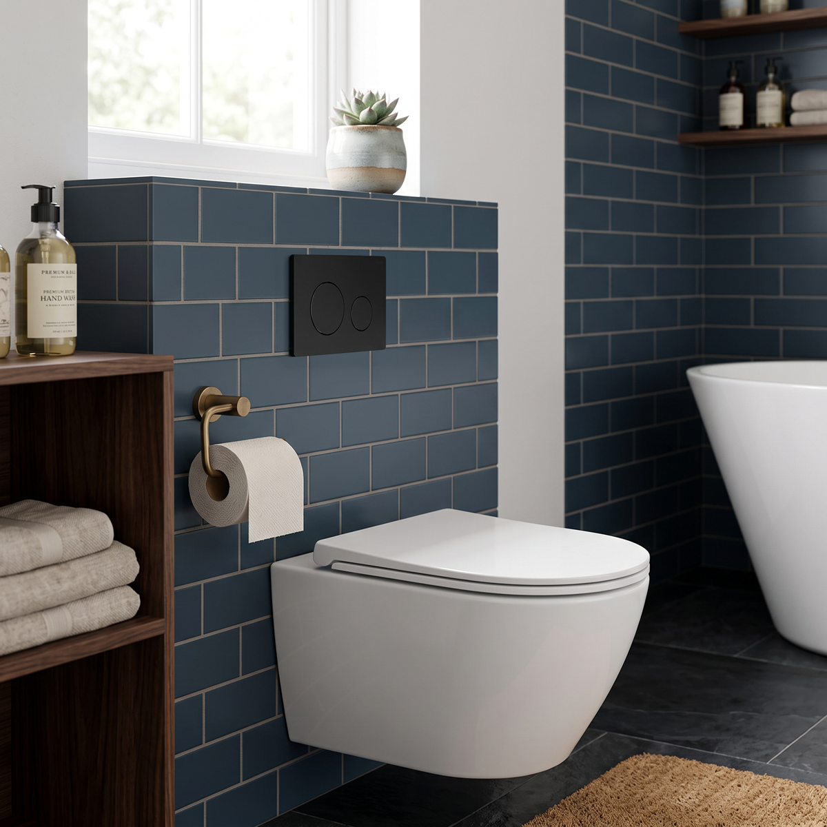 Matt Black Toilet Flush Plate with Dual Flush DH406