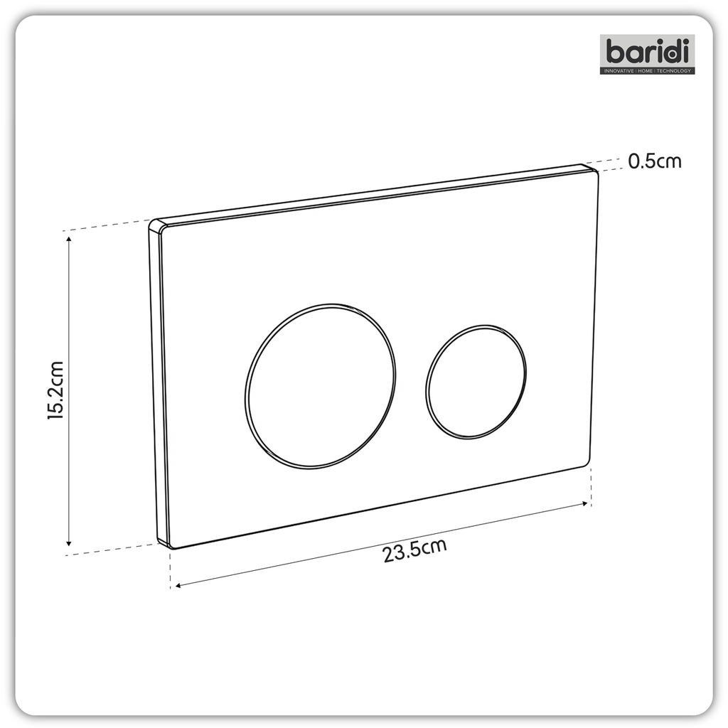 Chrome Toilet Flush Plate with Dual Flush DH408