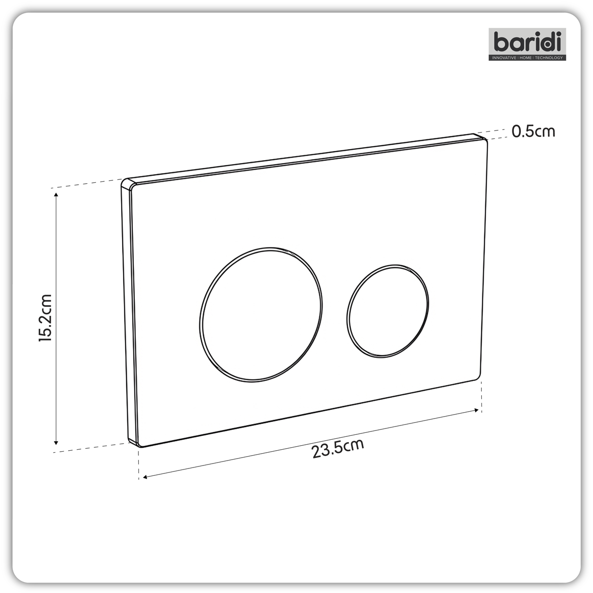 Chrome Toilet Flush Plate with Dual Flush DH408