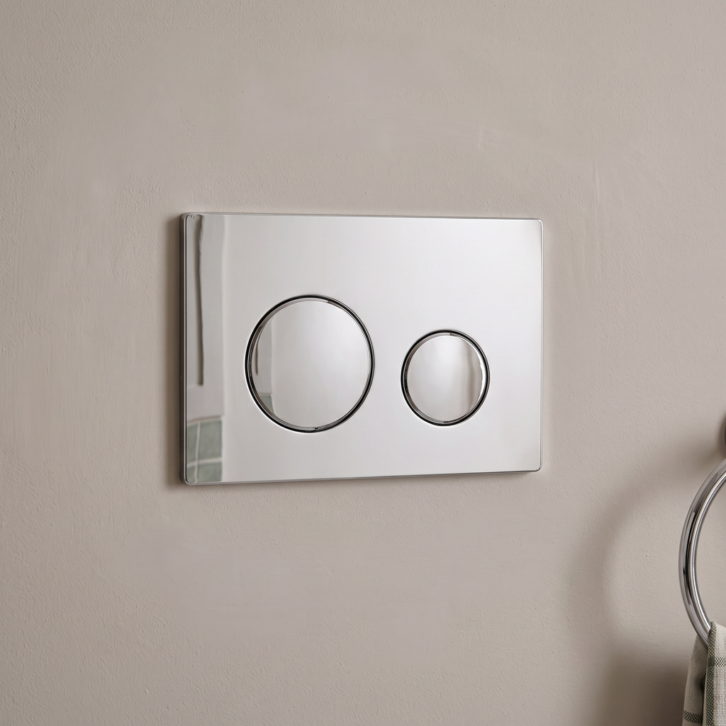 Chrome Toilet Flush Plate with Dual Flush DH408