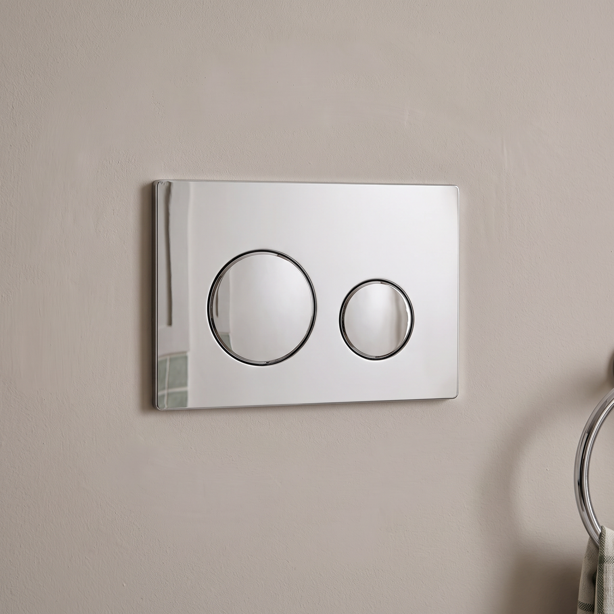 Chrome Toilet Flush Plate with Dual Flush DH408