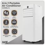 4-in-1 Portable Air Conditioner with Window Sealing Kit 5,000Btu/hr - White DH412