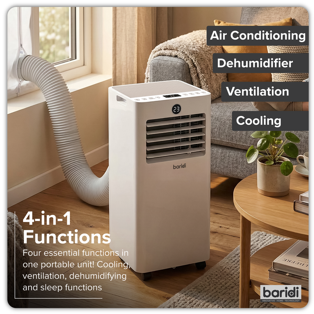 4-in-1 Portable Air Conditioner with Window Sealing Kit 5,000Btu/hr - White DH412