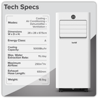 4-in-1 Portable Air Conditioner with Window Sealing Kit 5,000Btu/hr - White DH412