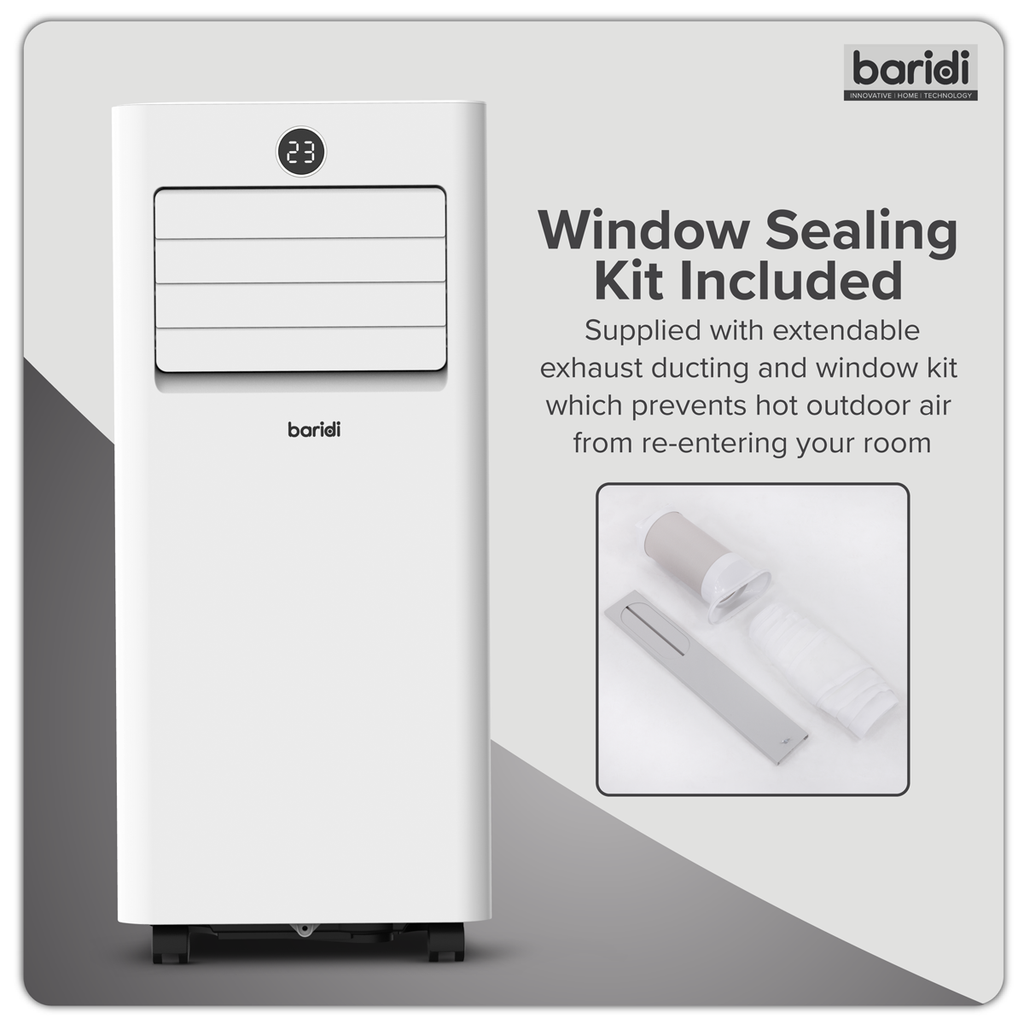 5-in-1 Portable Air Conditioner with Window Sealing Kit 7,000Btu/hr - White DH413
