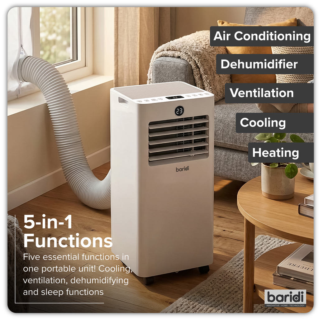 5-in-1 Portable Air Conditioner with Window Sealing Kit 7,000Btu/hr - White DH413