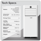 5-in-1 Portable Air Conditioner with Window Sealing Kit 7,000Btu/hr - White DH413
