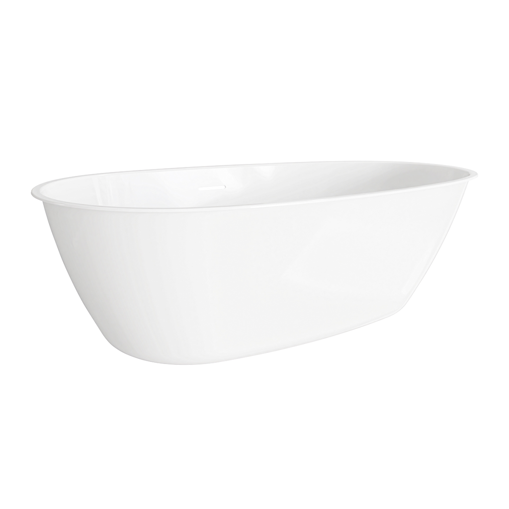 Double-Ended Slim Rim Bath with Overflow System 140cm – Gloss White DH415