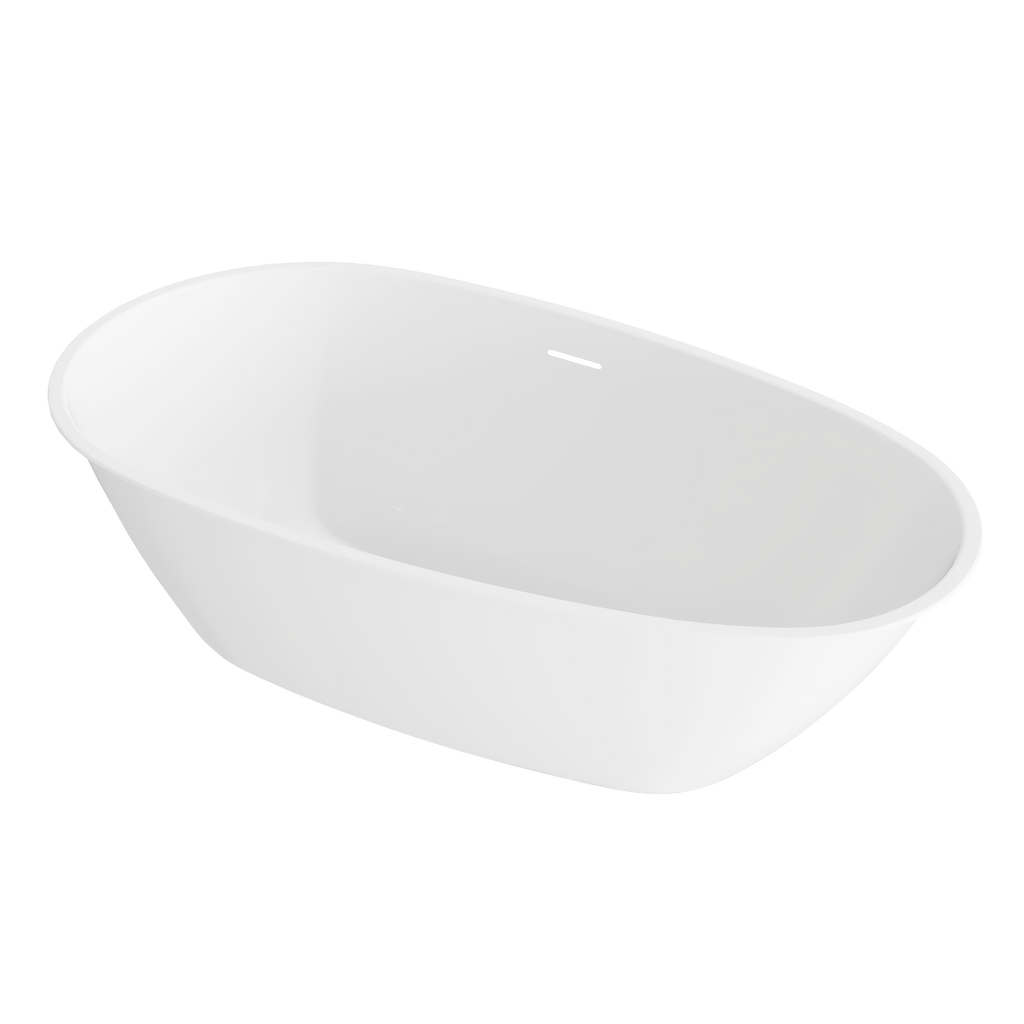 Double-Ended Slim Rim Bath with Overflow System 140cm – Gloss White DH415