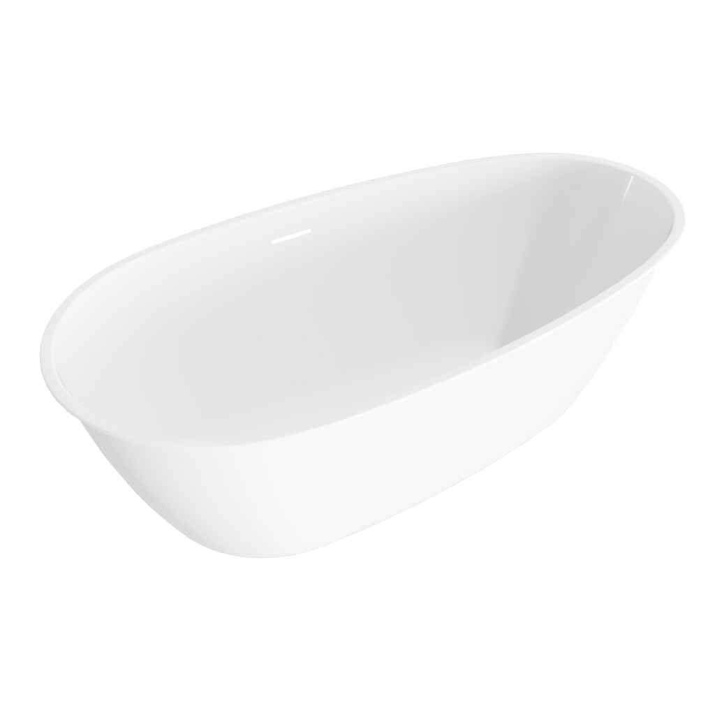 Double-Ended Slim Rim Bath with Overflow System 140cm – Gloss White DH415