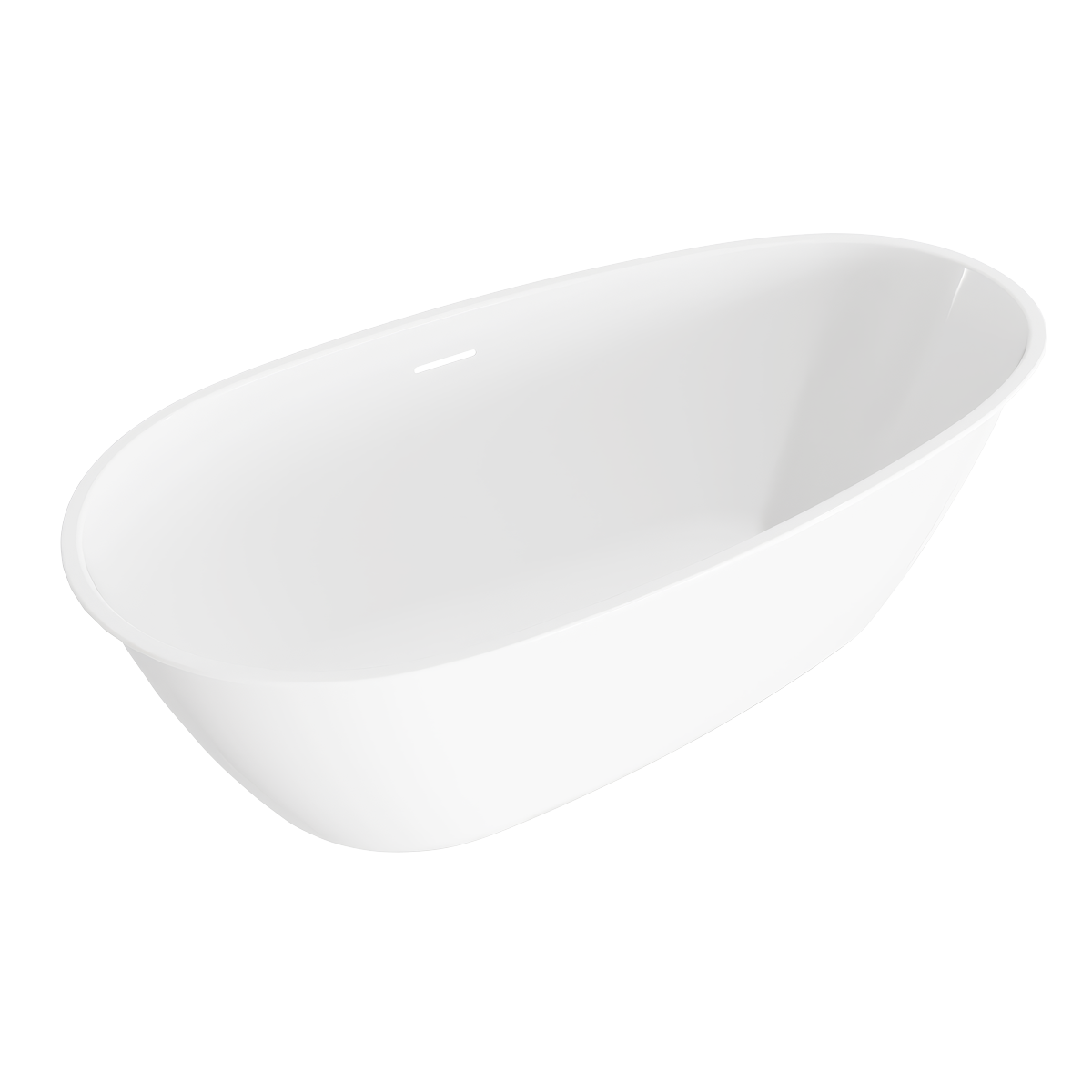 Double-Ended Slim Rim Bath with Overflow System 140cm – Gloss White DH415