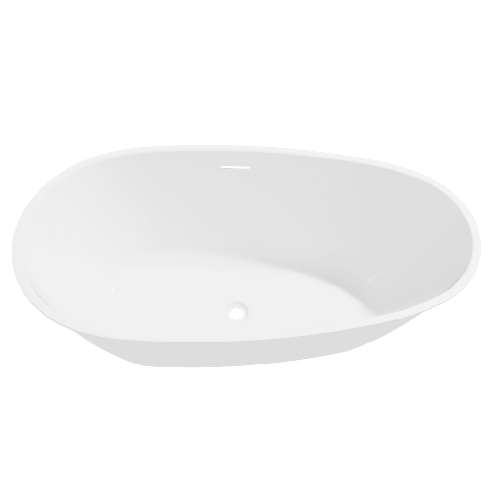 Double-Ended Slim Rim Bath with Overflow System 140cm – Gloss White DH415