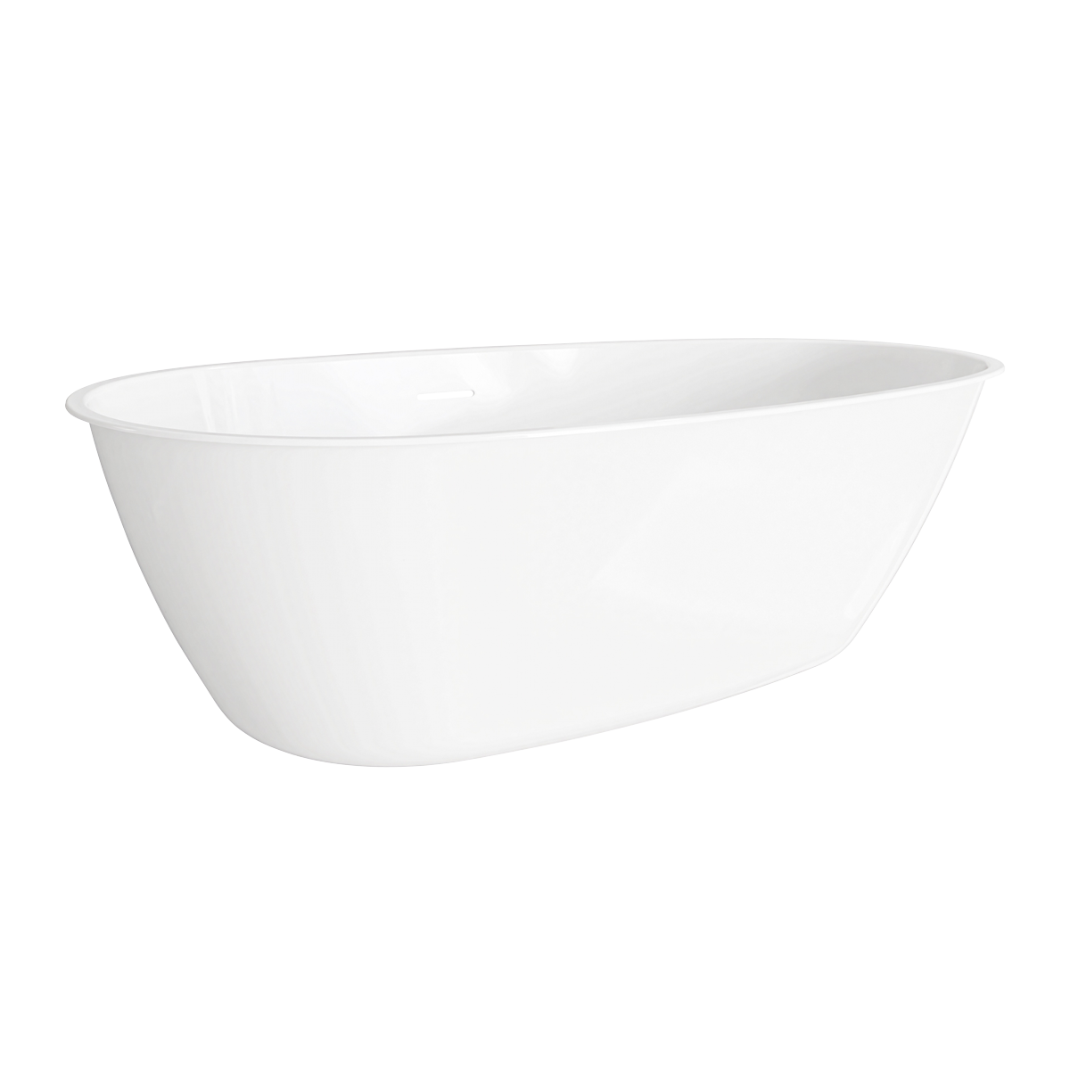 Double-Ended Slim Rim Bath with Overflow System 160cm – Gloss White DH417