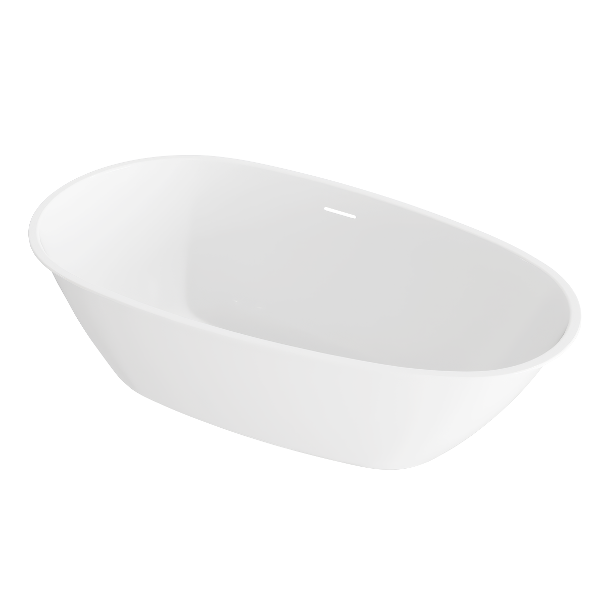 Double-Ended Slim Rim Bath with Overflow System 160cm – Gloss White DH417