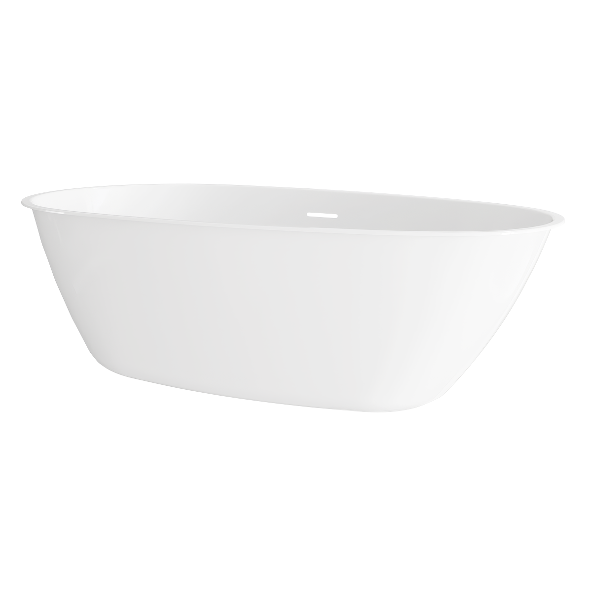 Double-Ended Slim Rim Bath with Overflow System 160cm – Gloss White DH417