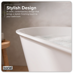 Double-Ended Slim Rim Bath with Overflow System 170cm - Gloss White DH418