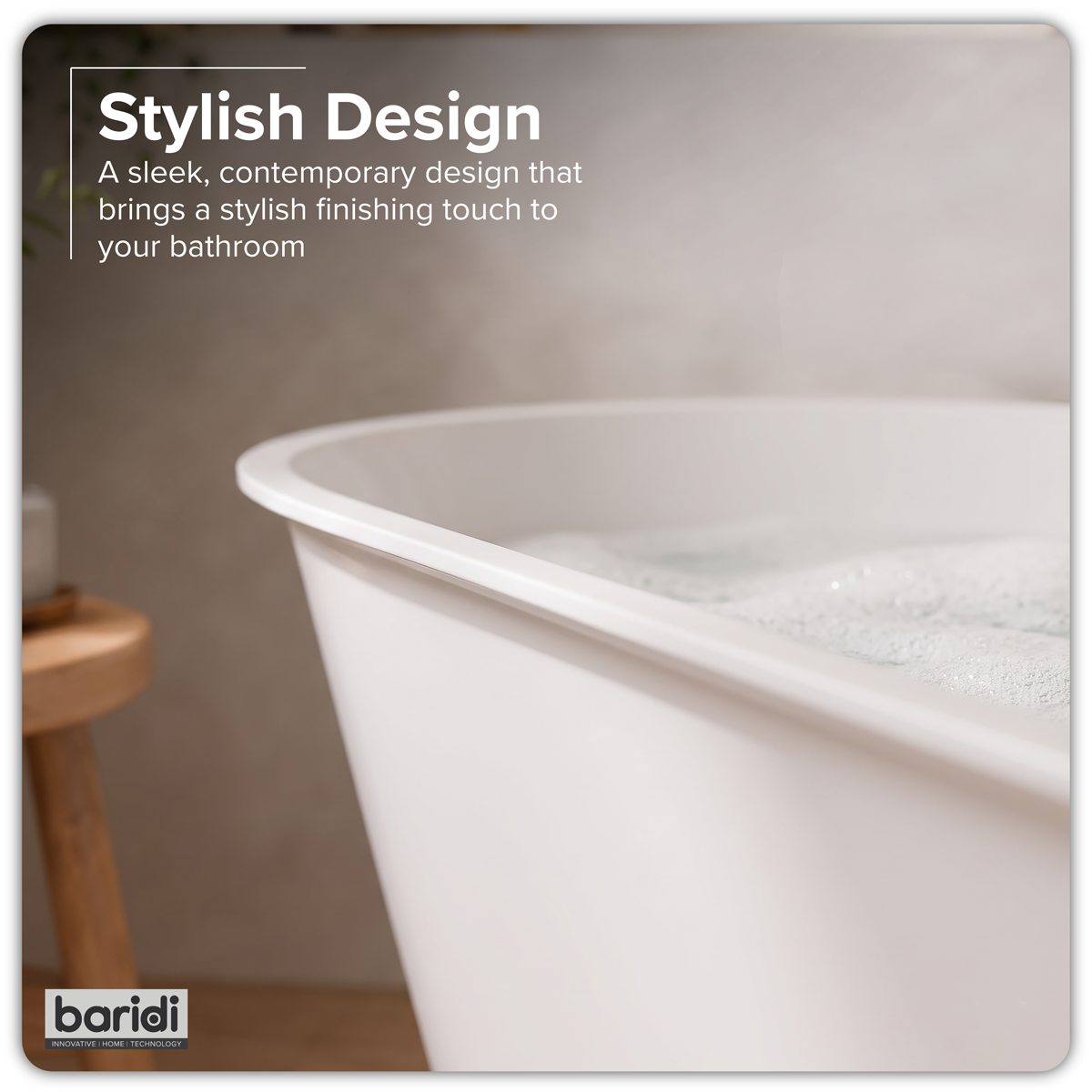 Double-Ended Slim Rim Bath with Overflow System 170cm - Gloss White DH418