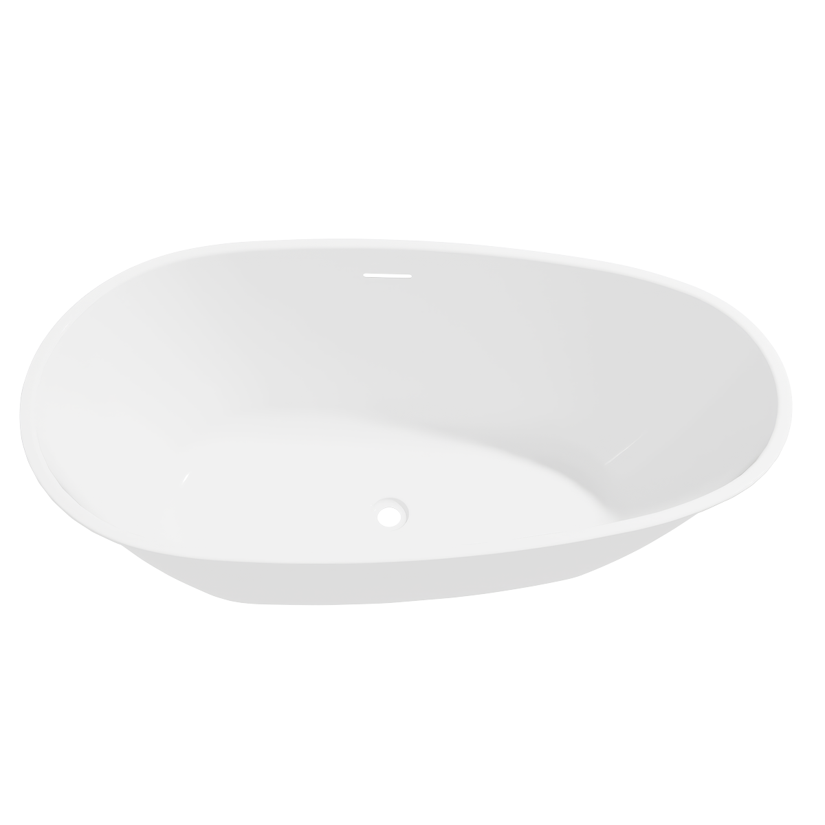 Double-Ended Slim Rim Bath with Overflow System 170cm - Gloss White DH418