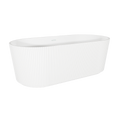 Double-Ended Fluted Design Bath with Slim Rim 150cm – Gloss White DH419