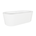 Double-Ended Fluted Design Bath with Slim Rim 150cm – Gloss White DH419