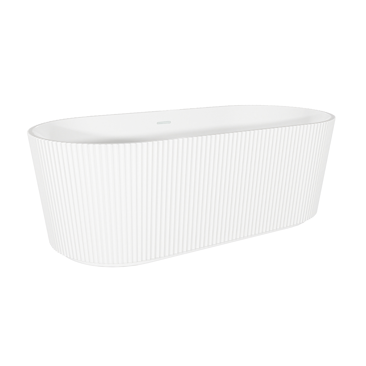 Double-Ended Fluted Design Bath with Slim Rim 150cm – Gloss White DH419