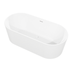 Double-Ended Fluted Design Bath with Slim Rim 150cm – Gloss White DH419