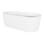 Double-Ended Fluted Design Bath with Slim Rim 150cm – Gloss White DH419