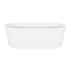 Double-Ended Fluted Design Bath with Slim Rim 150cm – Gloss White DH419