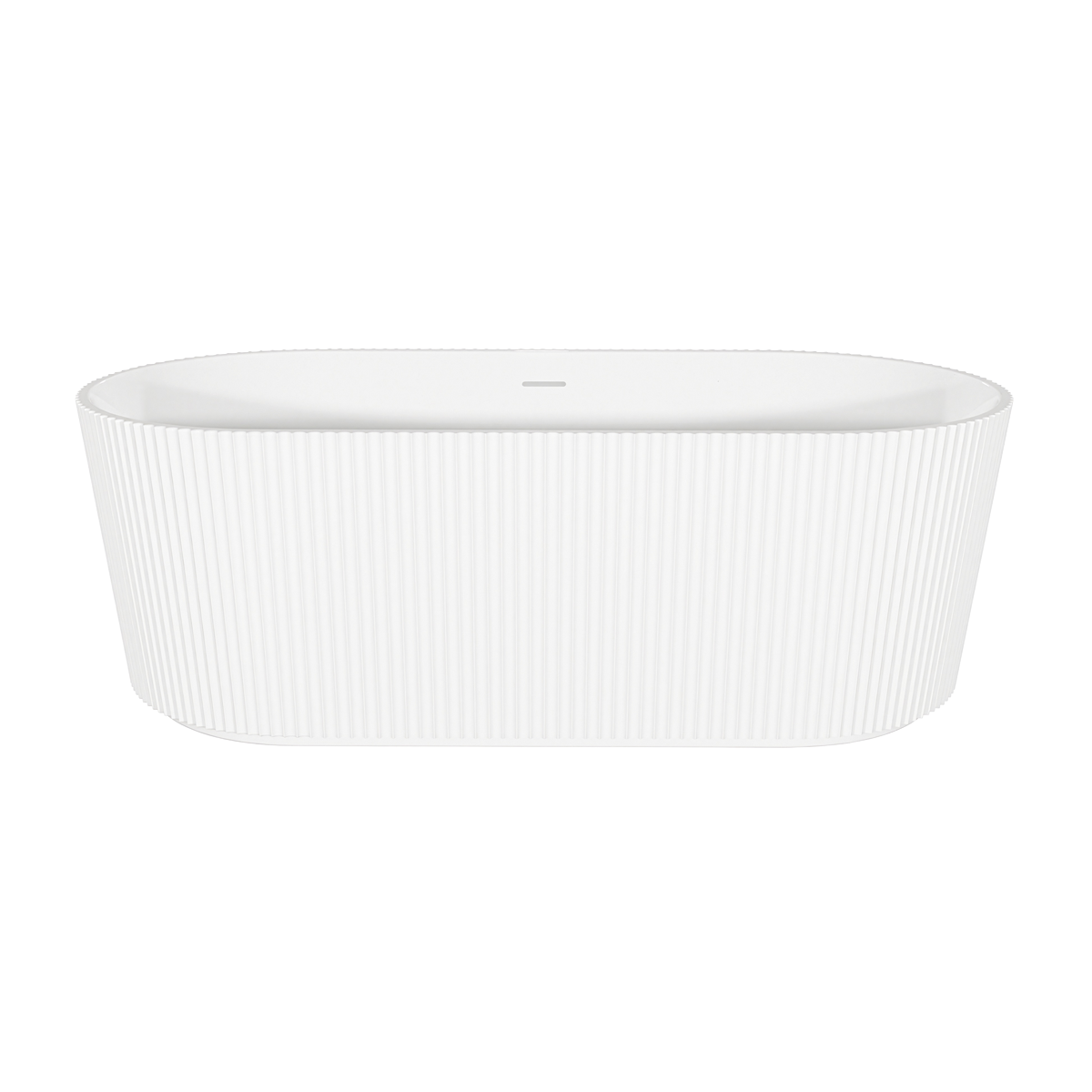 Double-Ended Fluted Design Bath with Slim Rim 150cm – Gloss White DH419