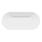 Double-Ended Fluted Design Bath with Slim Rim 150cm – Gloss White DH419