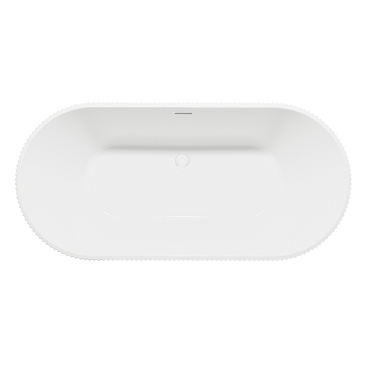Double-Ended Fluted Design Bath with Slim Rim 150cm – Gloss White DH419